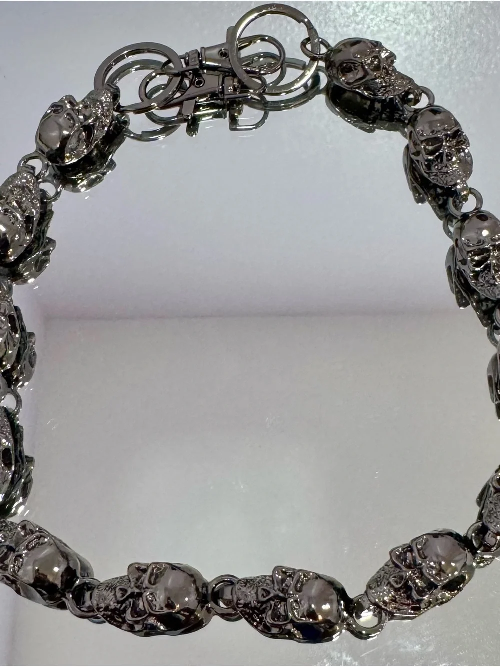 New Gunmetal Skull Bag Chain 18 inches